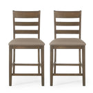 Farmhouse Upholstered Wood Counter Stools