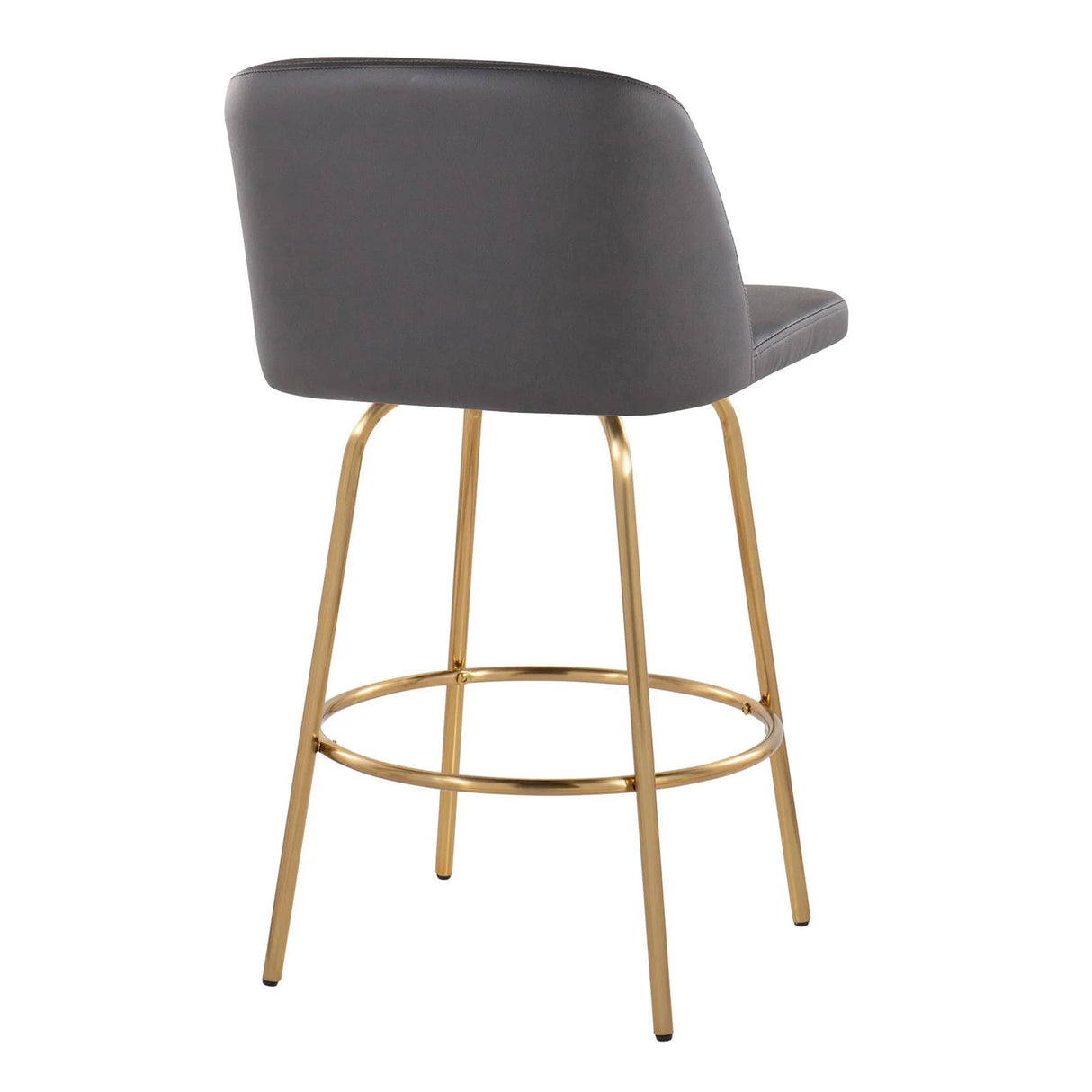 Toriano - Contemporary, Fixed Height Counter Stool With Swivel With Round Footrest (Set of 2) - Furniture Home Direct