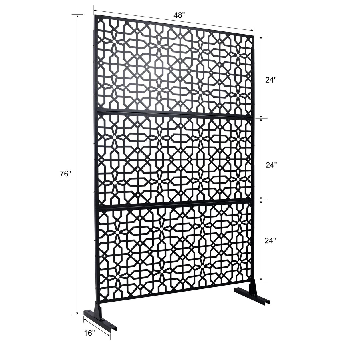 Outdoor & Indoor Metal Freestanding Decorative Privacy Screen - Furniture Home Direct