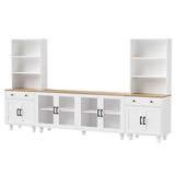 Farmhouse TV Stand With Solid Wood Gourd Shaped Legs For TVs Up To 70" - Furniture Home Direct