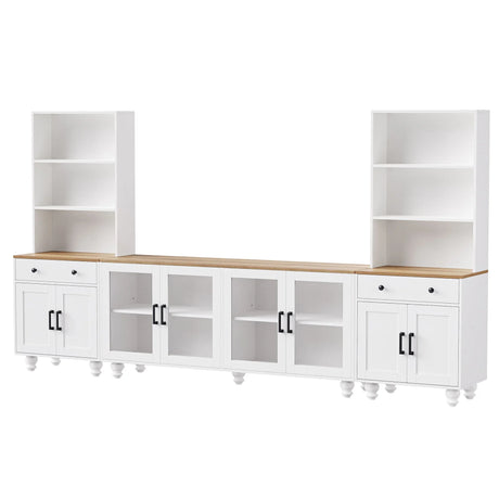 Farmhouse TV Stand With Solid Wood Gourd Shaped Legs For TVs Up To 70" - Furniture Home Direct