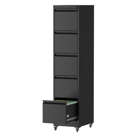 Drawer Metal Locking Vertical File Cabinet With Wheels Heavy Duty Lockable Storage - Furniture Home Direct