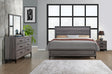 Full Bedroom Set Bed Mirror Nightstand Transitional Gray - Furniture Home Direct