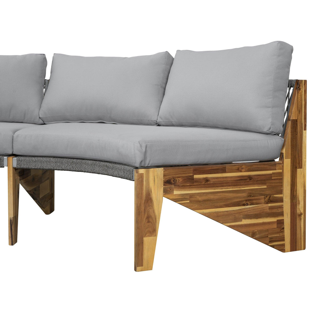 6 - Person Outdoor Sectional with Cushions and Coffee Table - Furniture Home Direct