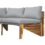 6 - Person Outdoor Sectional with Cushions and Coffee Table - Furniture Home Direct