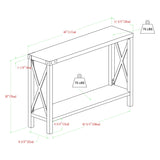 Farmhouse Metal X Table With Lower Shelf - Furniture Home Direct