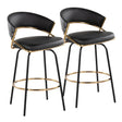 Jie - Fixed Height Contemporary Counter Stool With Swivel Round Footrest (Set of 2) - Furniture Home Direct