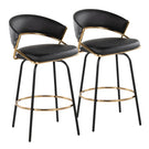 Jie - Fixed Height Contemporary Counter Stool With Swivel Round Footrest (Set of 2) - Furniture Home Direct