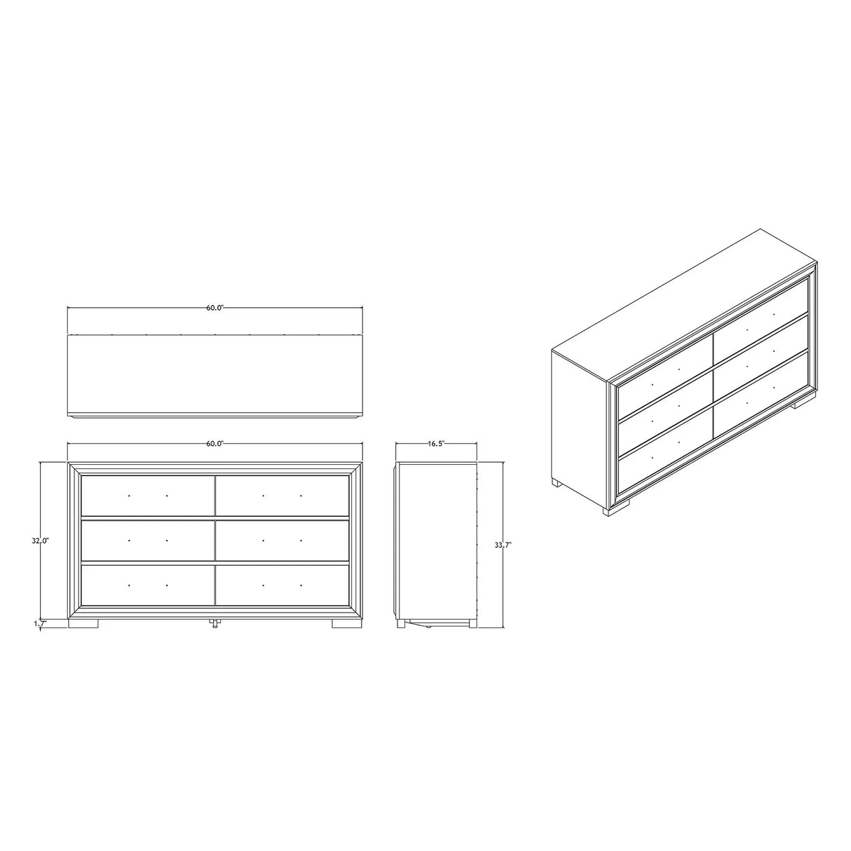 Adelaide - Dresser With Sleek Finish And Drawer Pulls - Furniture Home Direct