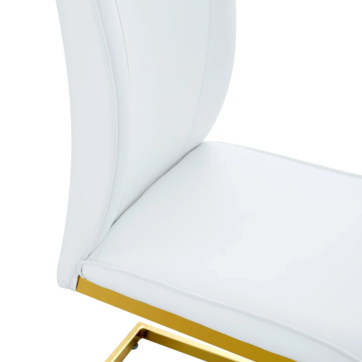 Dining Chairs Gold Frame Upholstered Set of 4 White - Furniture Home Direct