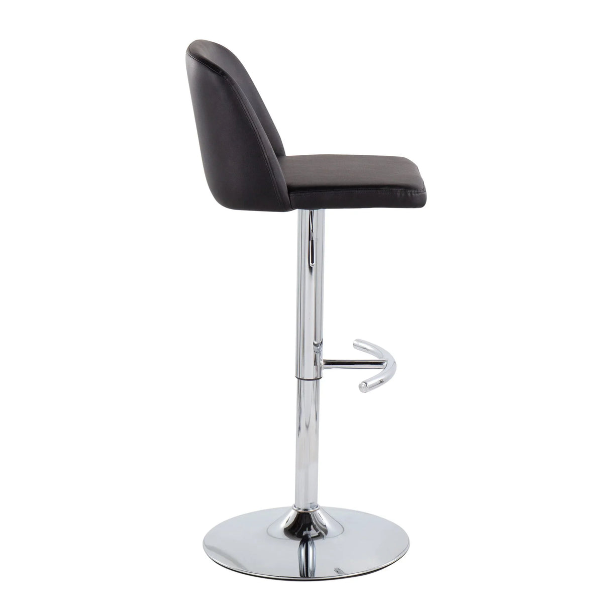 Toriano - Contemporary Adjustable Barstool With Swivel & Rounded T Footrest (Set of 2) - Furniture Home Direct