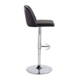Toriano - Contemporary Adjustable Barstool With Swivel & Rounded T Footrest (Set of 2) - Furniture Home Direct