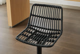 Counter Height Stools Rattan With Cushioned Seat Black - Furniture Home Direct