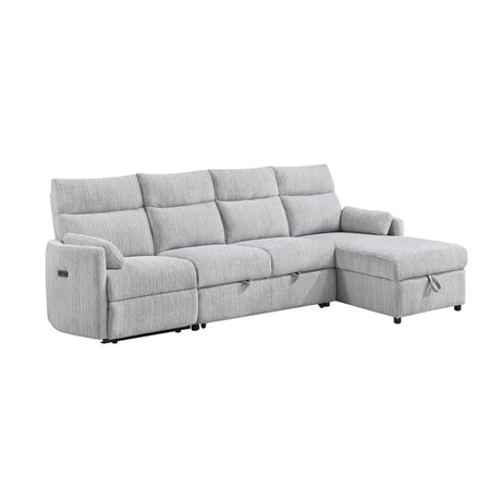 Sleeper Sofa With Power Recline And Storage Chaise Gray