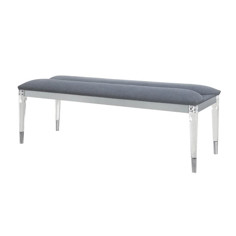 Laura - Bench And Soft Fabric Seating - Silver - Furniture Home Direct