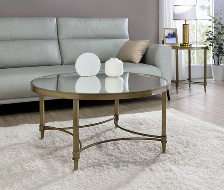 Aditya - Mirrored Antique Brass Coffee Table - Antique Brass - Furniture Home Direct