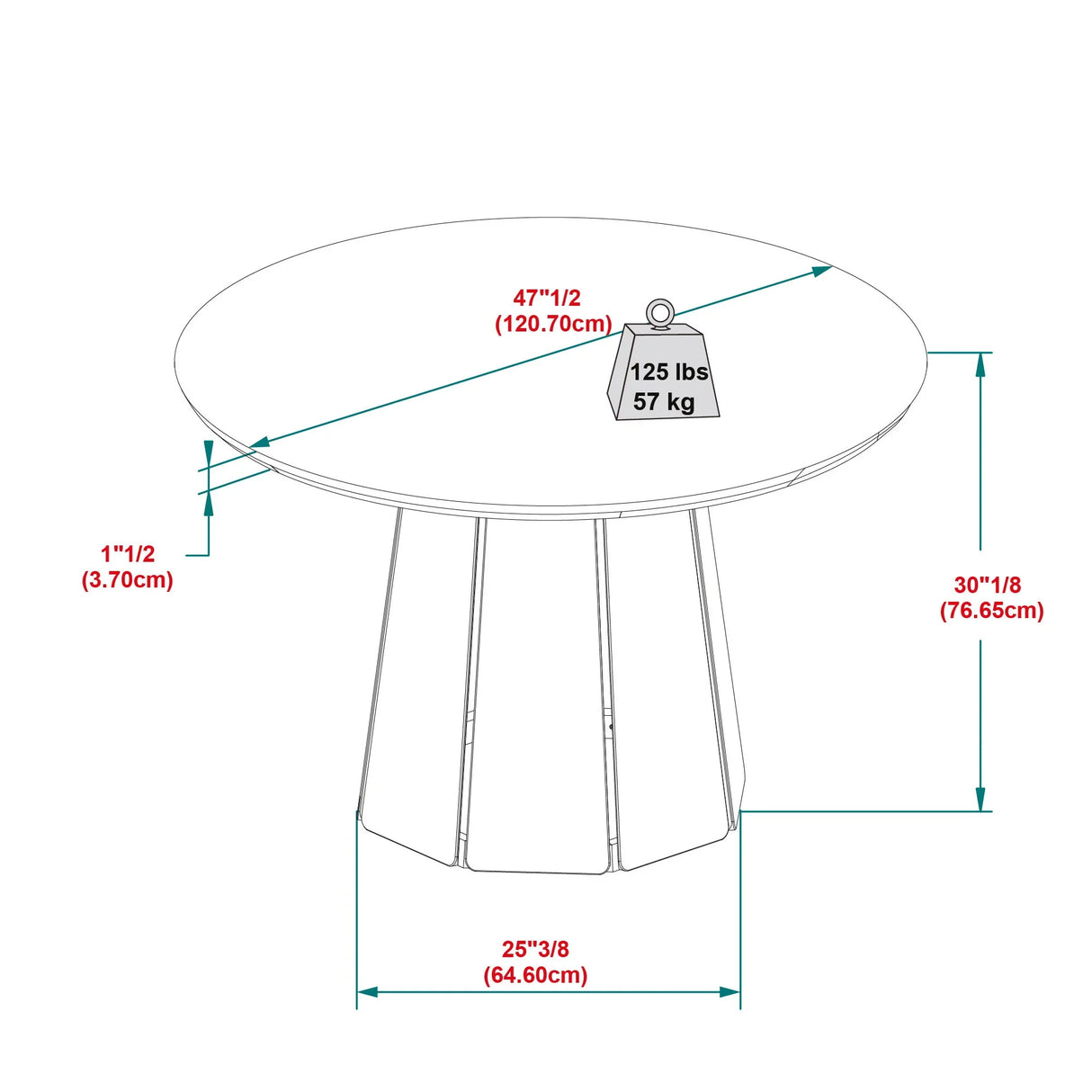 Round Pedestal Dining Table - Light Brown - Furniture Home Direct