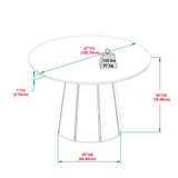 Round Pedestal Dining Table - Light Brown - Furniture Home Direct
