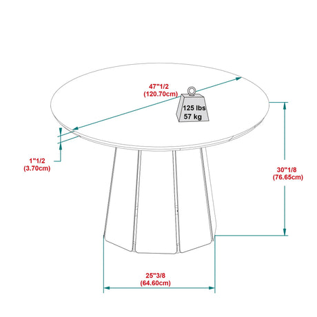 Round Pedestal Dining Table - Light Brown - Furniture Home Direct