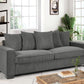 Luxe Corduroy Sofa With 5 Matching Toss Pillows, Sleek Design, Spacious And Comfortable 3 Seater Couch - Furniture Home Direct