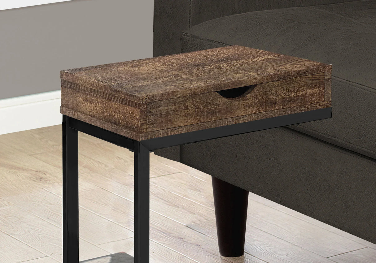 Accent Table, C - Shaped, Modern - Brown - Furniture Home Direct
