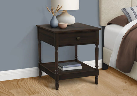 Accent - Table, 2 Tier, Square, Traditional - Walnut - Furniture Home Direct