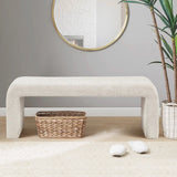Modern Contemporary Waterfall Bench - Cream - Furniture Home Direct