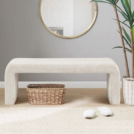 Modern Contemporary Waterfall Bench - Cream - Furniture Home Direct