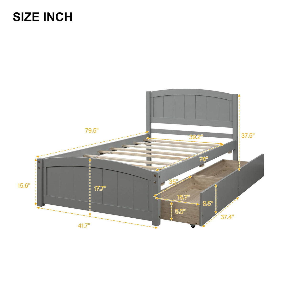 Platform Bed & Headboard, Footboard And Wood Slat Support - Furniture Home Direct