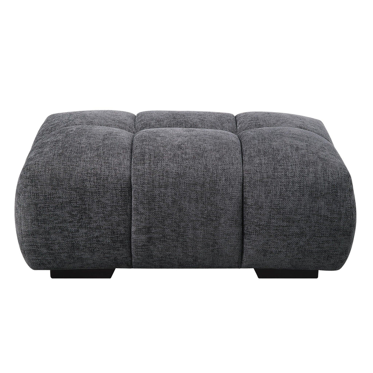 Chosen - Chenille Ottoman - Gray - Furniture Home Direct