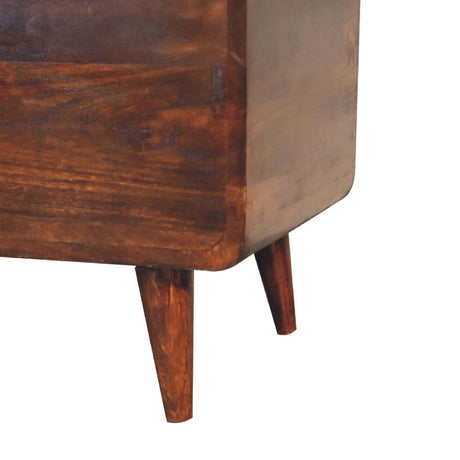 Curved Blanket Box - Chestnut - Furniture Home Direct