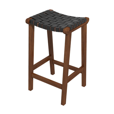 James - Mid-Century Modern Genuine Leather Counter Stool - Furniture Home Direct