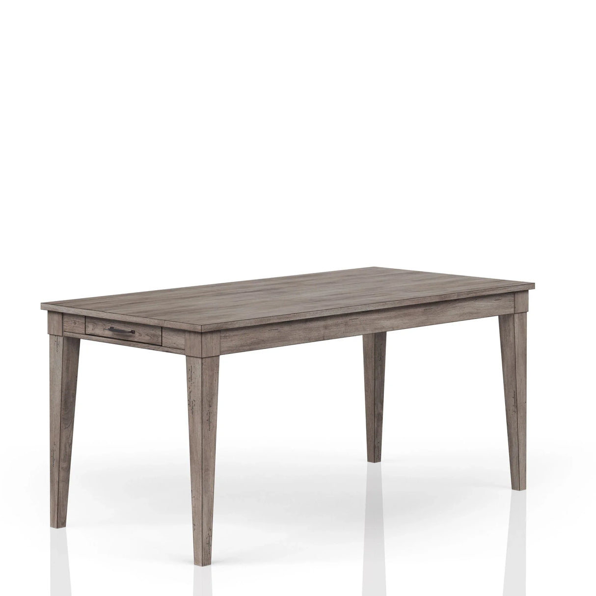 Rustic Dining Table Two Storage Drawers And Leaf - Gray - Furniture Home Direct