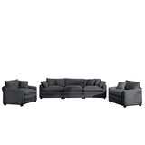 Elegant Corduroy Oversized Sectional Sofa Set With Deep Seats And Flexible Layout - Furniture Home Direct