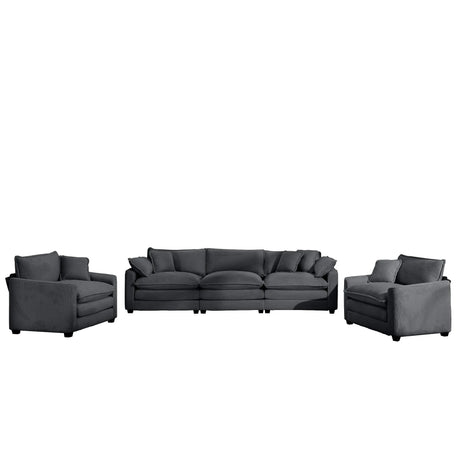 Elegant Corduroy Oversized Sectional Sofa Set With Deep Seats And Flexible Layout - Furniture Home Direct