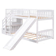 Twin Over Twin Stairway Bunk Bed With Two Drawers And Slide - Furniture Home Direct