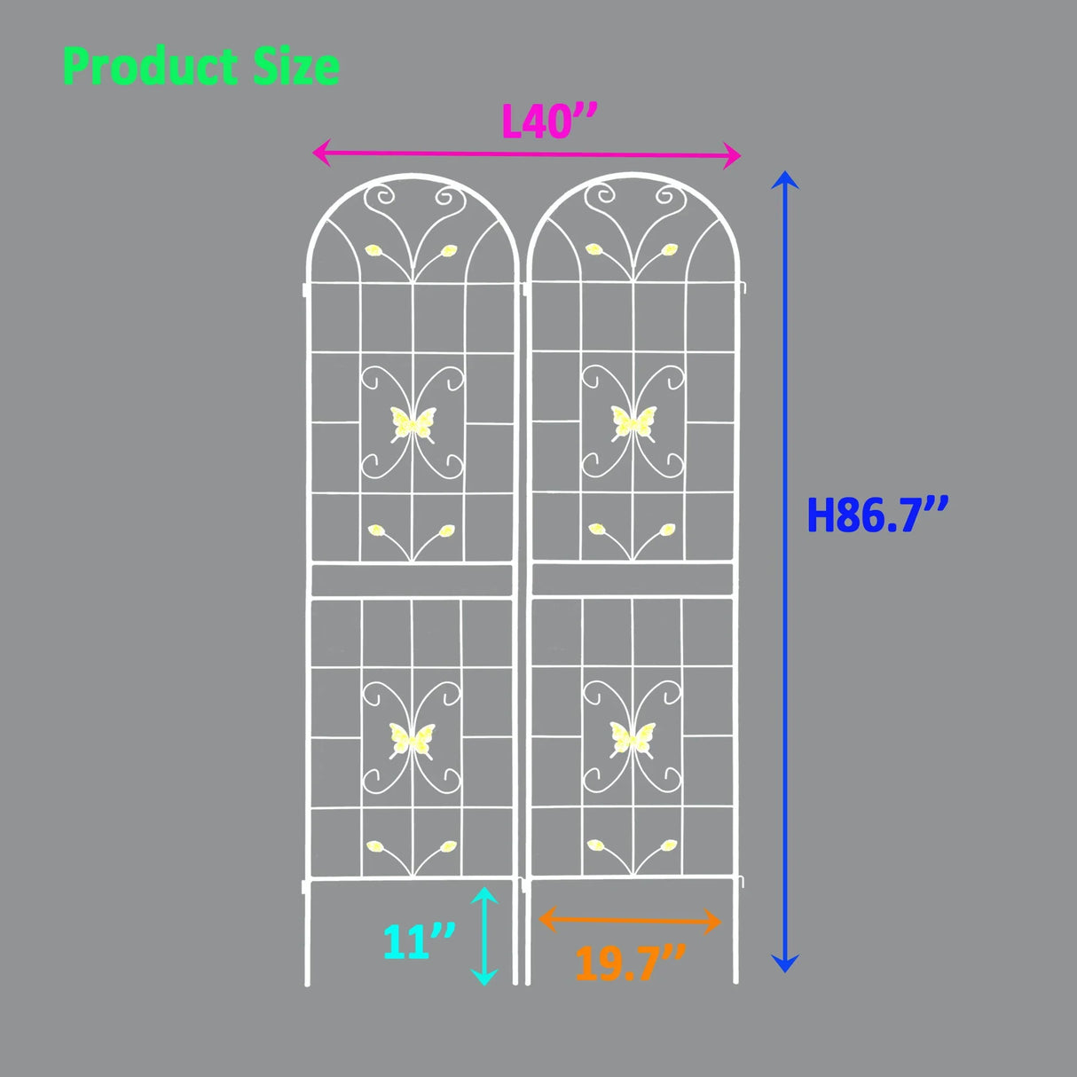 Garden Metal Trellis Rustproof Trellis For Climbing Plants Outdoor Flower Support - Furniture Home Direct