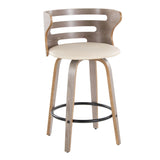 Cosini - Mid Century Modern Fixed Height Barstool With Swivel And Round Footrest (Set of 2) - Furniture Home Direct