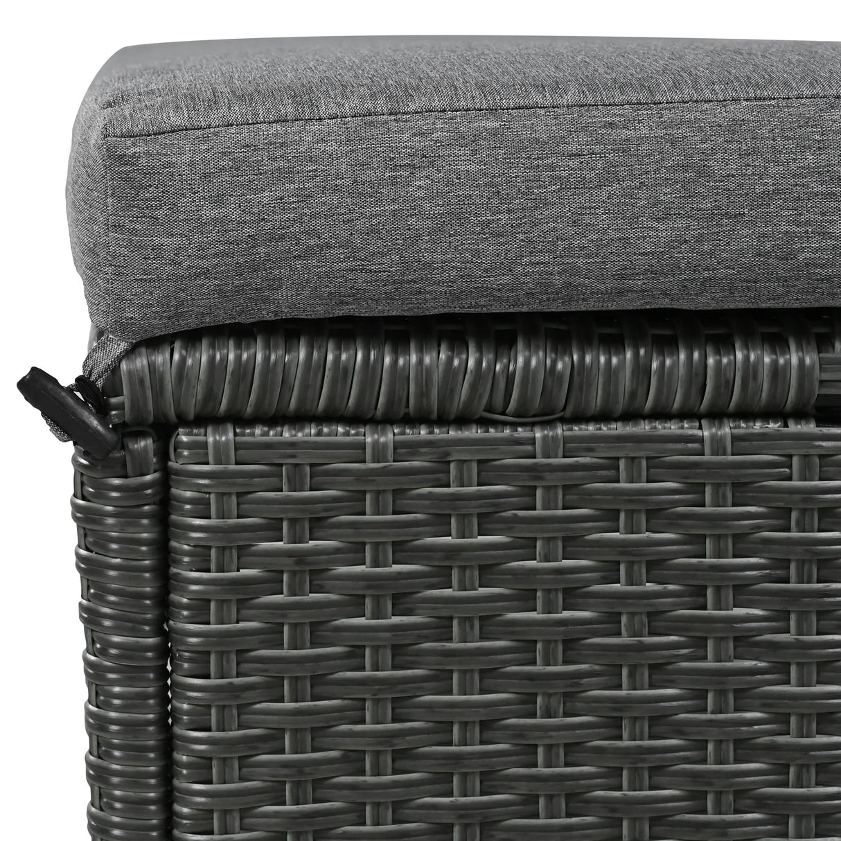 Outdoor Sectional With Side Tables, Tables and Sitting Ottoman- Gray - Furniture Home Direct