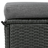 Outdoor Sectional With Side Tables, Tables and Sitting Ottoman- Gray - Furniture Home Direct