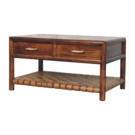 Regency - Woven Console Table With 2 Drawers - Brown - Furniture Home Direct
