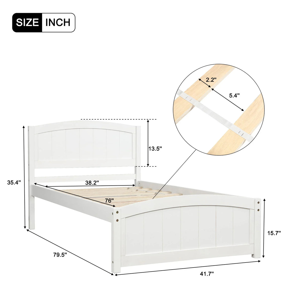 Platform Bed & Headboard, Footboard And Wood Slat Support - Furniture Home Direct