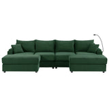 Modern Style Loveseat Sofa Sectional Sofa Couch With Storage Space, A Movable Ottoman, Two USB Ports, Two Cup Holders, A Phone Holder For Living Room - Furniture Home Direct