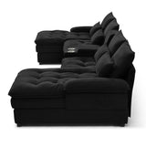 Contemporary U Shaped Sofa With Console And Cupholders - Furniture Home Direct