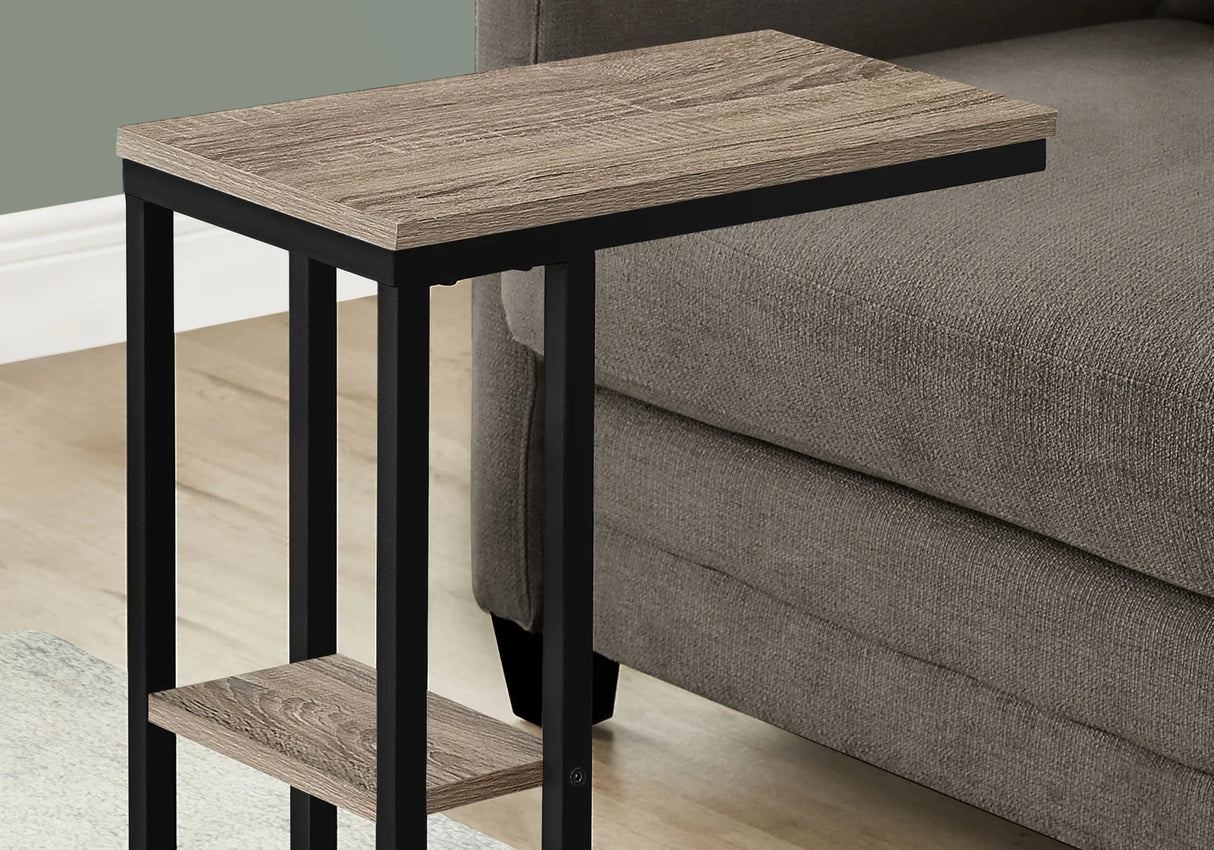 Accent Table, C - Shaped, Marble Look Contemporary & Modern Convenient Design - Furniture Home Direct