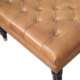 Buffalo - Leather Ottoman With Castor Legs - Furniture Home Direct
