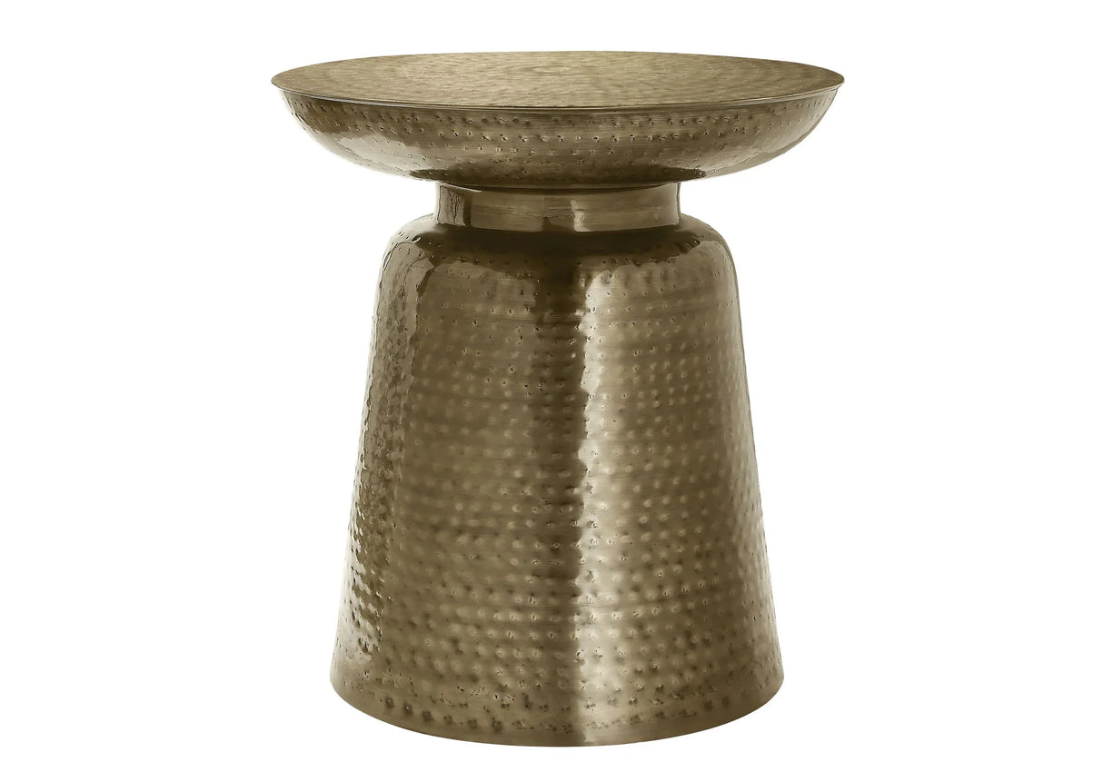 Drum Accent Side Table, Hammered Texture - Furniture Home Direct