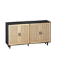 Elegant And Functional 4 Door Rattan Decorative Storage Cabinet - Furniture Home Direct