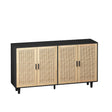 Elegant And Functional 4 Door Rattan Decorative Storage Cabinet - Furniture Home Direct