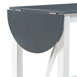 Dining Set Drop Leaf Counter Height With 2 Chairs White Gray - Furniture Home Direct